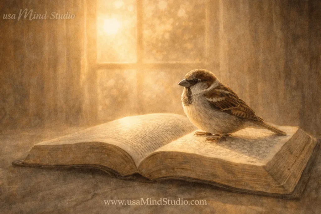 sparrow symbolism bible Matthew 10:29 His Eye Is on the Sparrow hymn Christian divine care worth